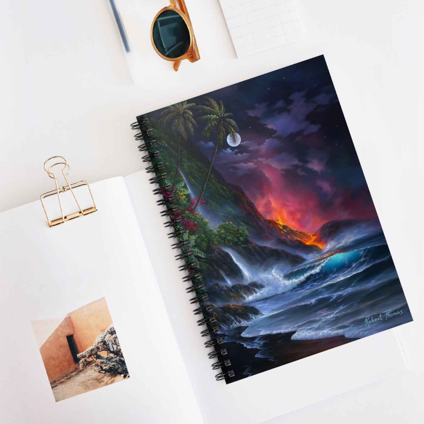 Volcano Passion by Robert Thomas Spiral Notebook - Ruled Line